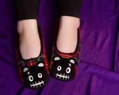 SL05 Tartan Punk Rock Panda Slipper Womens 9 SL05 Tartan Punk Rock Panda Slipper Womens
