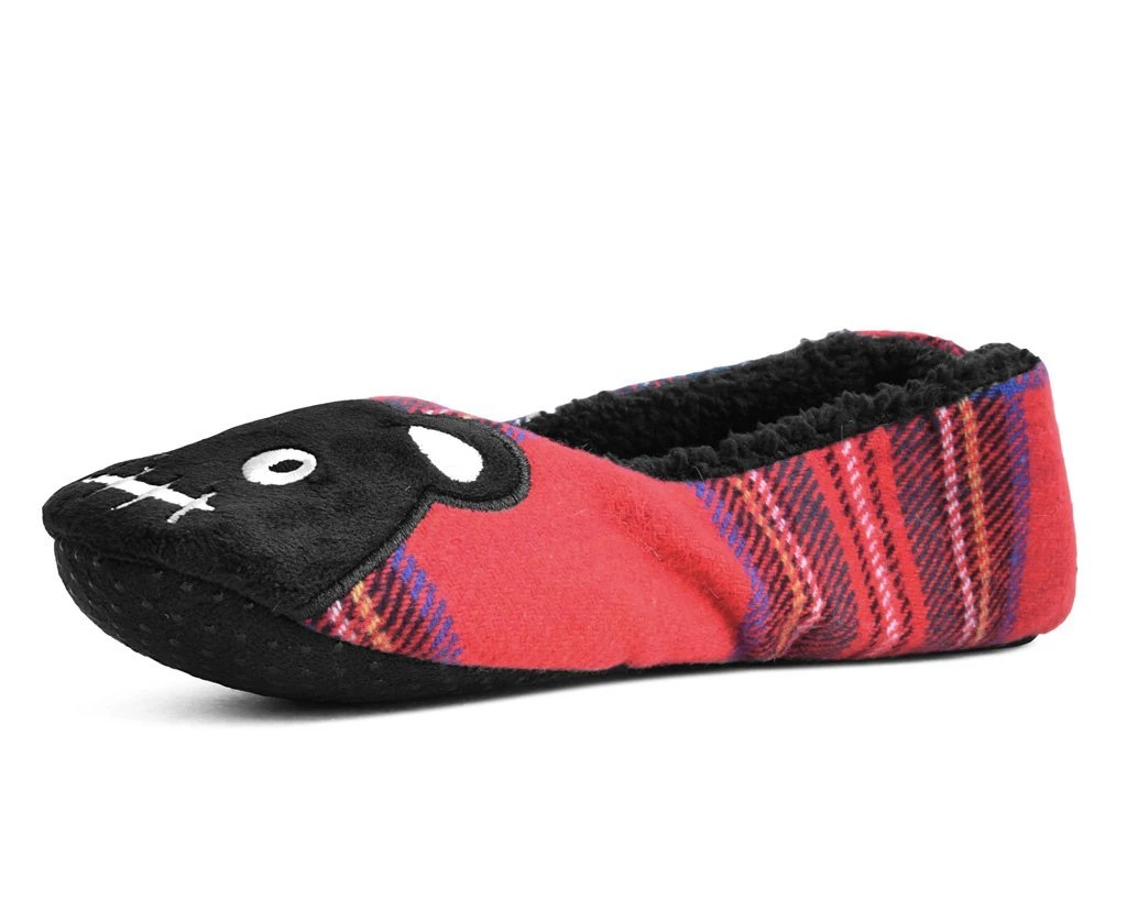 SL05 Tartan Punk Rock Panda Slipper Womens 1 SL05 Tartan Punk Rock Panda Slipper Womens