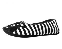 SL06 Black & White Striped Punk Panda Slipper