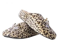 SL07 Tan Leopard Kitty Slipper Womens