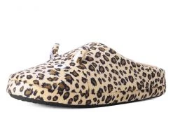 SL07 Tan Leopard Kitty Slipper Womens