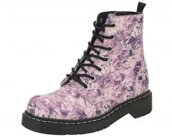 T.U.K. Footwear Outlet store 11 T2217 Rose Toile Combat Boots