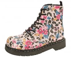 T2228 Floral Leopard Boots