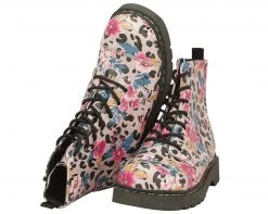 T2228 Floral Leopard Boots