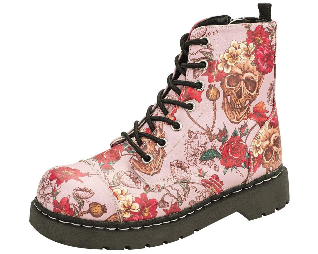 T2229 Pink Skull And Roses Boots - *FINAL SALE/NON-RETURNABLE Womens 1 T2229 Pink Skull And Roses Boots - *FINAL SALE/NON-RETURNABLE Womens