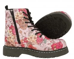 T2229 Pink Skull And Roses Boots - *FINAL SALE/NON-RETURNABLE Womens 6 T2229 Pink Skull And Roses Boots - *FINAL SALE/NON-RETURNABLE Womens