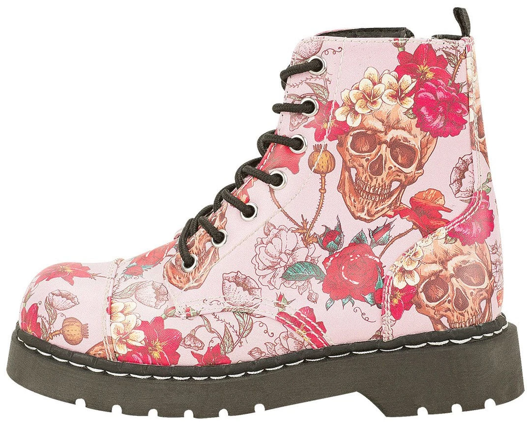 T2229 Pink Skull And Roses Boots - *FINAL SALE/NON-RETURNABLE Womens 4 T2229 Pink Skull And Roses Boots - *FINAL SALE/NON-RETURNABLE Womens