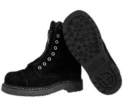 T2244 Waxy Suede Zip Boots