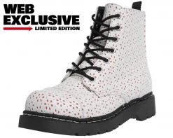 T.U.K. Footwear Outlet store 7 T2248 CLEARANCE White Flower Perforated Boots