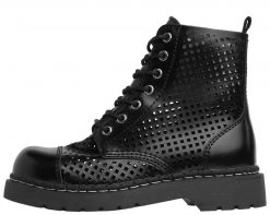 T2249 Vegan Black Perforated Boots 6 T2249 Vegan Black Perforated Boots