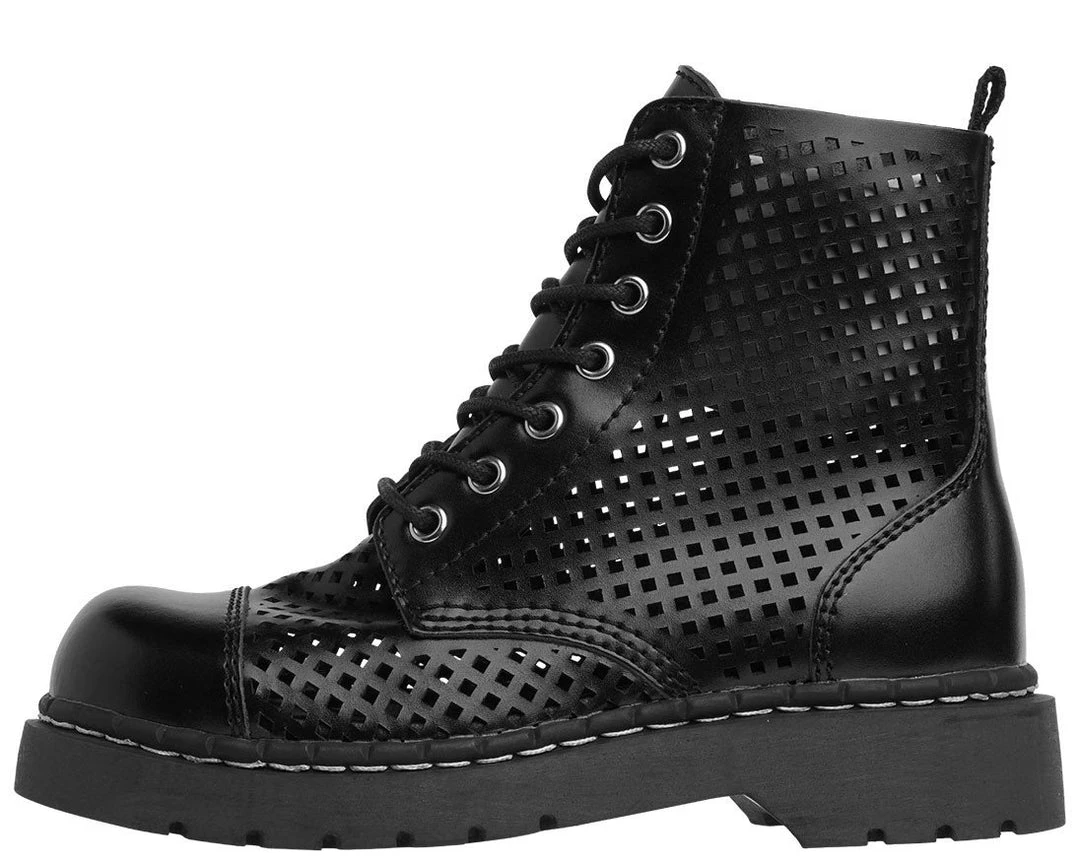T2249 Vegan Black Perforated Boots 3 T2249 Vegan Black Perforated Boots