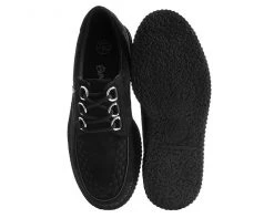 T2262 Womens Black Faux Suede Anarchic Creeper