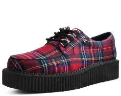 T2264 Womens Red Tartan Anarchic Creeper