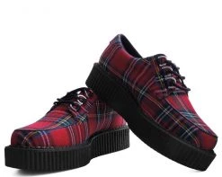 T2264 Womens Red Tartan Anarchic Creeper