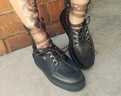 T2270 Black Faux Leather Anarchic Creeper Womens 12 T2270 Black Faux Leather Anarchic Creeper Womens