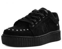 T.U.K. Footwear Outlet store 21 T2273 Womens Black Faux Suede Studded Anarchic R!OT Creeper