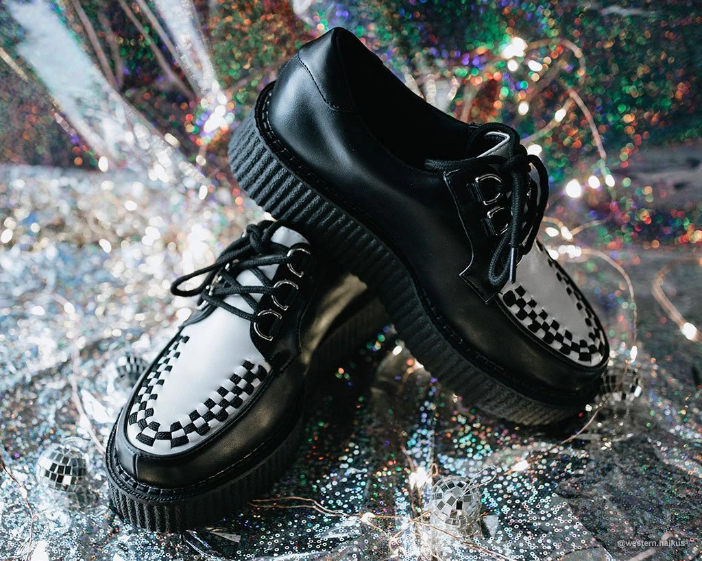 T2274 Womens Black & White Anarchic Creeper 6 T2274 Womens Black & White Anarchic Creeper