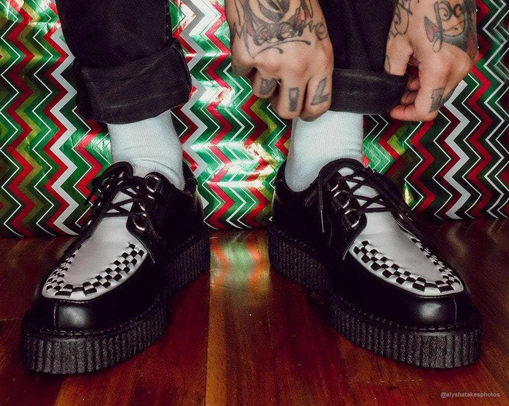 T2274 Womens Black & White Anarchic Creeper 8 T2274 Womens Black & White Anarchic Creeper