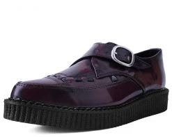 T.U.K. Footwear Outlet store 37 T2276 Burgundy Rub Off Pointed Buckle Anarchic Creeper Womens