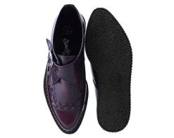 T2276 Burgundy Rub Off Pointed Buckle Anarchic Creeper Womens
