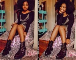 T2276 Burgundy Rub Off Pointed Buckle Anarchic Creeper Womens