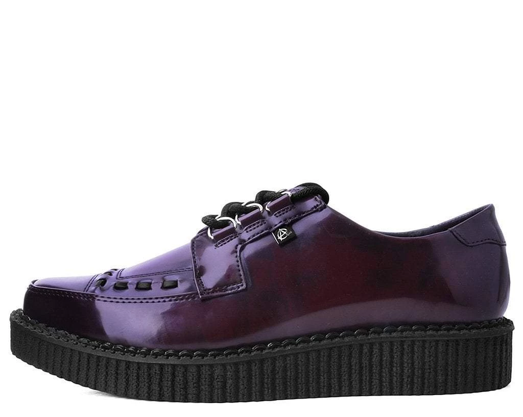 T2278 Womens Burgundy Rub Off Pointed Anarchic Creeper 3 T2278 Womens Burgundy Rub Off Pointed Anarchic Creeper