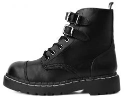 T2282 Black 2-Buckle Anarchic Boot Womens