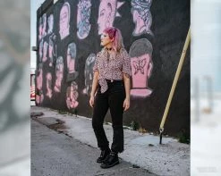 T2282 Black 2-Buckle Anarchic Boot Womens