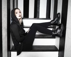 T2282 Black 2-Buckle Anarchic Boot Womens