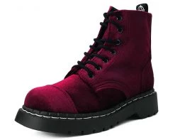 T2283 Burgundy Velvet Anarchic Boot