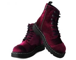 T2283 Burgundy Velvet Anarchic Boot