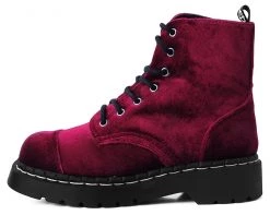 T2283 Burgundy Velvet Anarchic Boot