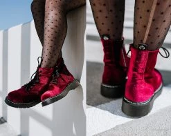 T2283 Burgundy Velvet Anarchic Boot