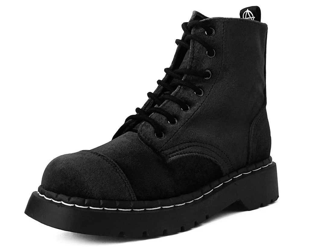 T2284 Womens Black Velvet Anarchic Boot 1 T2284 Womens Black Velvet Anarchic Boot