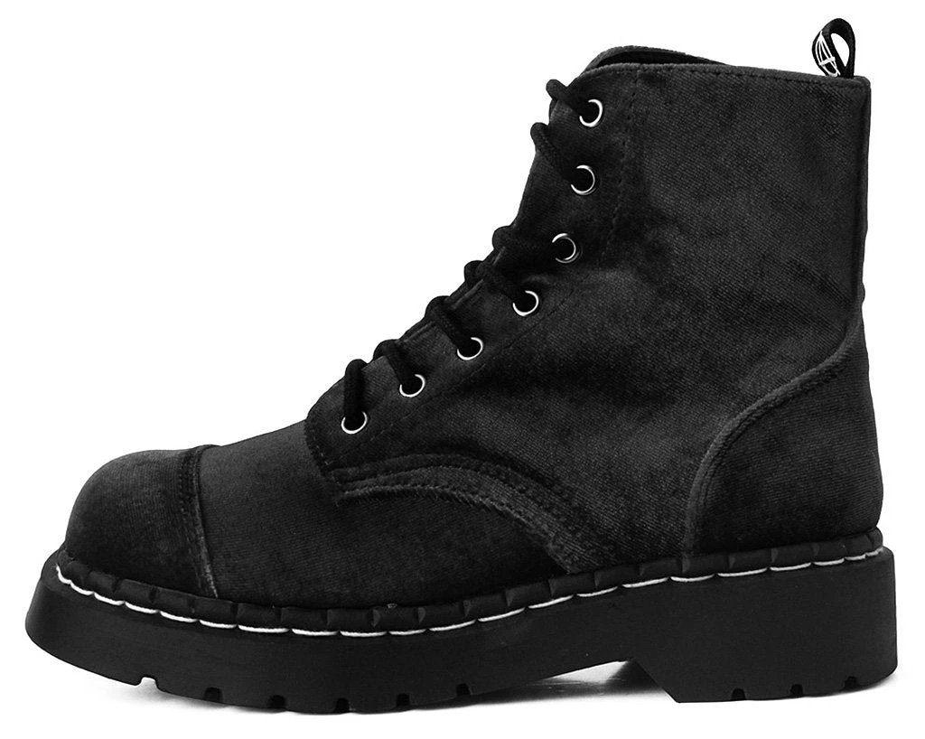T2284 Womens Black Velvet Anarchic Boot 4 T2284 Womens Black Velvet Anarchic Boot