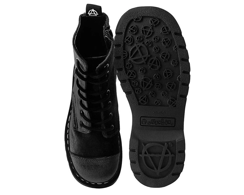 T2284 Womens Black Velvet Anarchic Boot 5 T2284 Womens Black Velvet Anarchic Boot