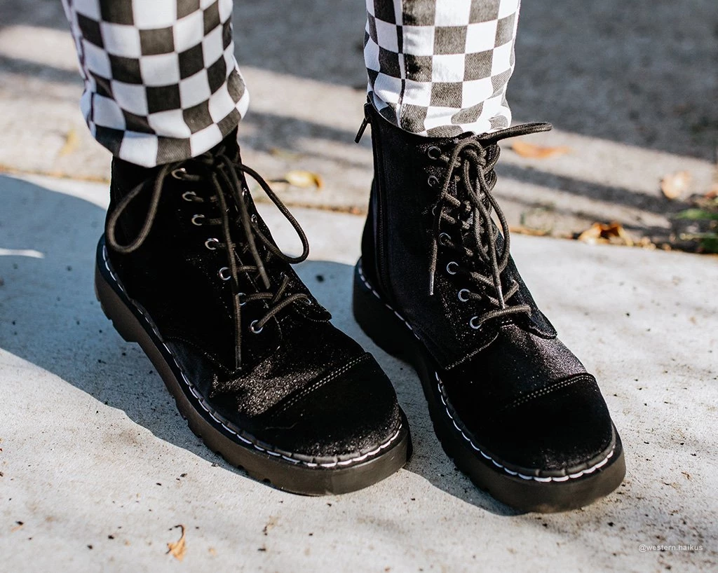 T2284 Womens Black Velvet Anarchic Boot 2 T2284 Womens Black Velvet Anarchic Boot