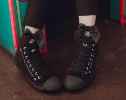 T2289 Anarchic Black Canvas High Top Sneaker Anarchic Collection