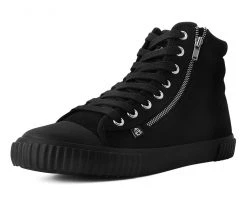 T2289 Anarchic Black Canvas High Top Sneaker Anarchic Collection