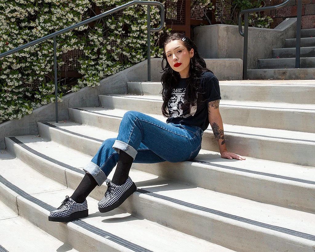 T2290 Black & White Gingham Anarchic 3-Ring Creeper 6 T2290 Black & White Gingham Anarchic 3-Ring Creeper