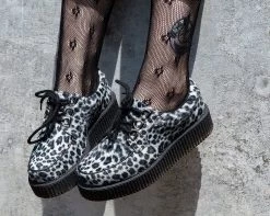 T2291 Grey Leopard Anarchic 3-Ring Creeper Womens