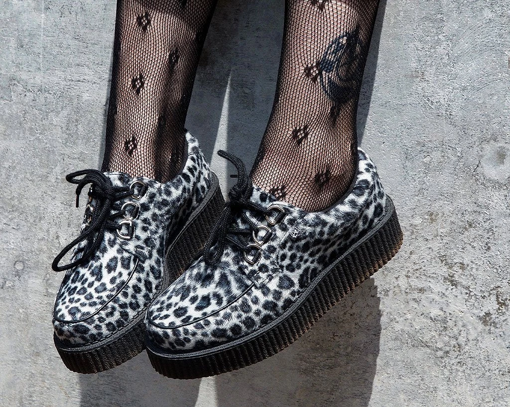T2291 Grey Leopard Anarchic 3-Ring Creeper Womens 2 T2291 Grey Leopard Anarchic 3-Ring Creeper Womens