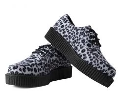 T2291 Grey Leopard Anarchic 3-Ring Creeper Womens 10 T2291 Grey Leopard Anarchic 3-Ring Creeper Womens