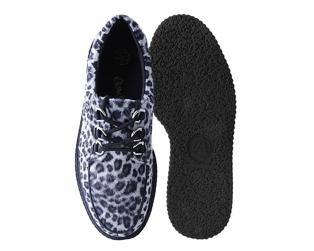 T2291 Grey Leopard Anarchic 3-Ring Creeper Womens 4 T2291 Grey Leopard Anarchic 3-Ring Creeper Womens