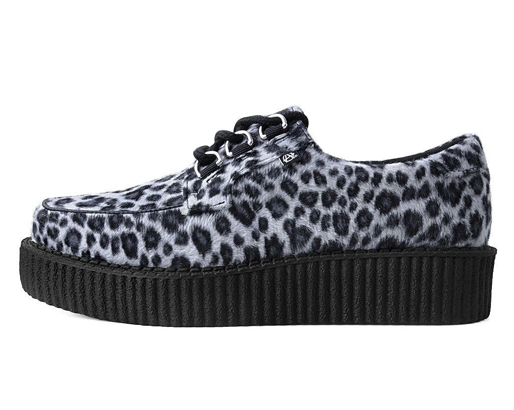 T2291 Grey Leopard Anarchic 3-Ring Creeper Womens 5 T2291 Grey Leopard Anarchic 3-Ring Creeper Womens