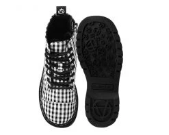 T2293 Womens Black & White Gingham 7-Eye Anarchic Boot