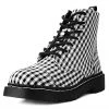 T2293 Womens Black & White Gingham 7-Eye Anarchic Boot