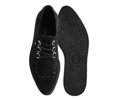 T2309 Black Faux Suede Pointed Anarchic Creeper