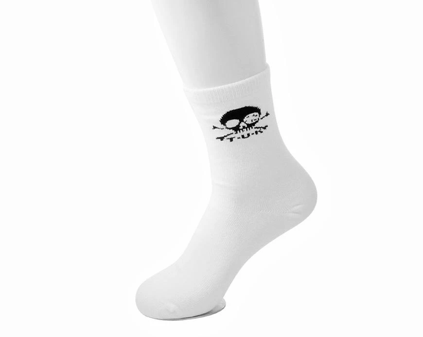 TSK1032 White T.U.K. Skull Logo Women’s Sock 1 TSK1032 White T.U.K. Skull Logo Women’s Sock