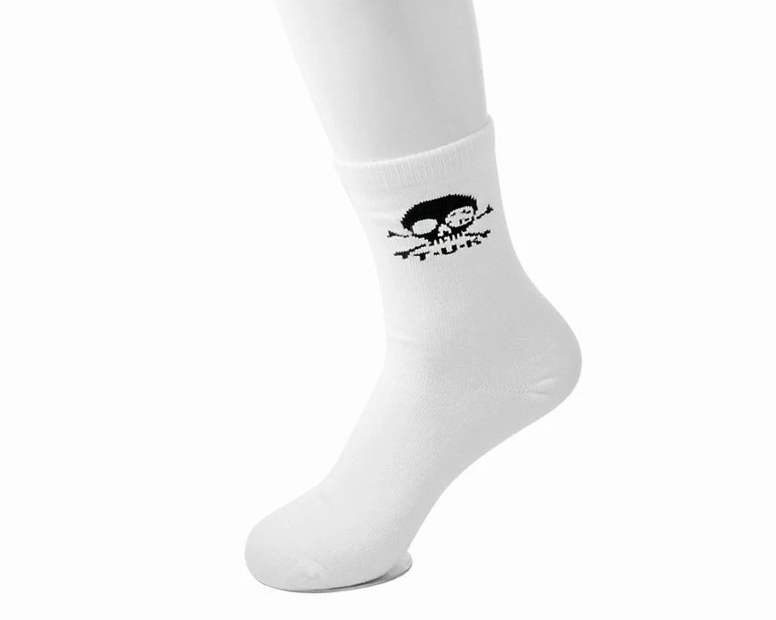 TSK1033 White T.U.K. Skull Logo Men’s Sock 1 TSK1033 White T.U.K. Skull Logo Men’s Sock